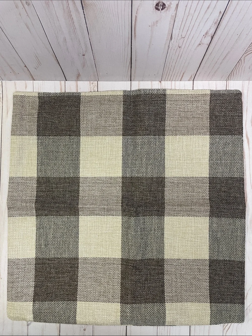Neutral Tan Buffalo Check Pillow Covers Only Set of 2 for 18” square pillow NEW